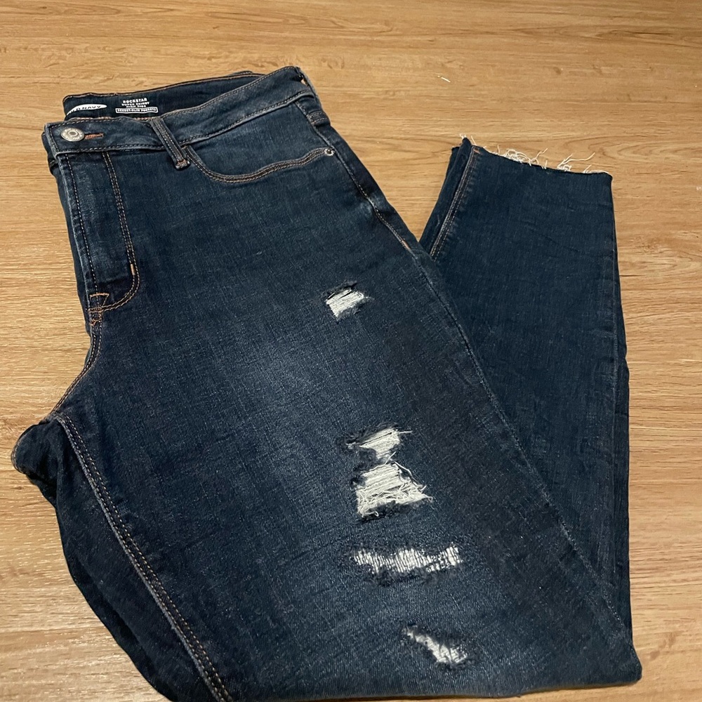 Distressed Dark Wash Women’s Jeans